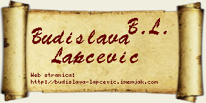 Budislava Lapčević vizit kartica